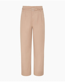 Women | Lyocell Paperbag Trouser | Warm Taupe