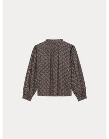 Women | Madison Shirt Petrole Flowers | Brown