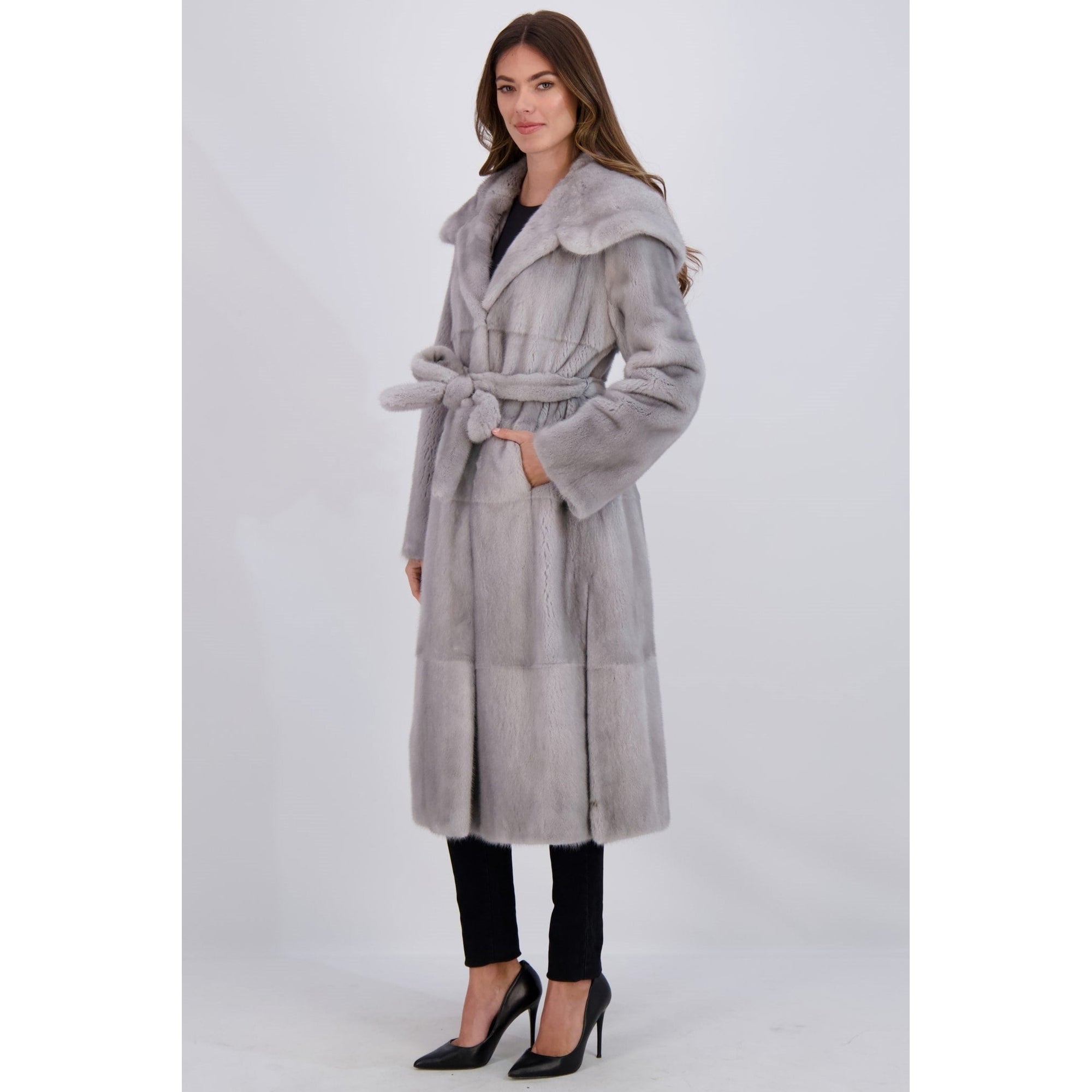 Women | Mink Parka, Mink Belt | Sapphire