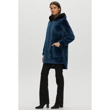 Women | Shearling Lamb Parka | Blue