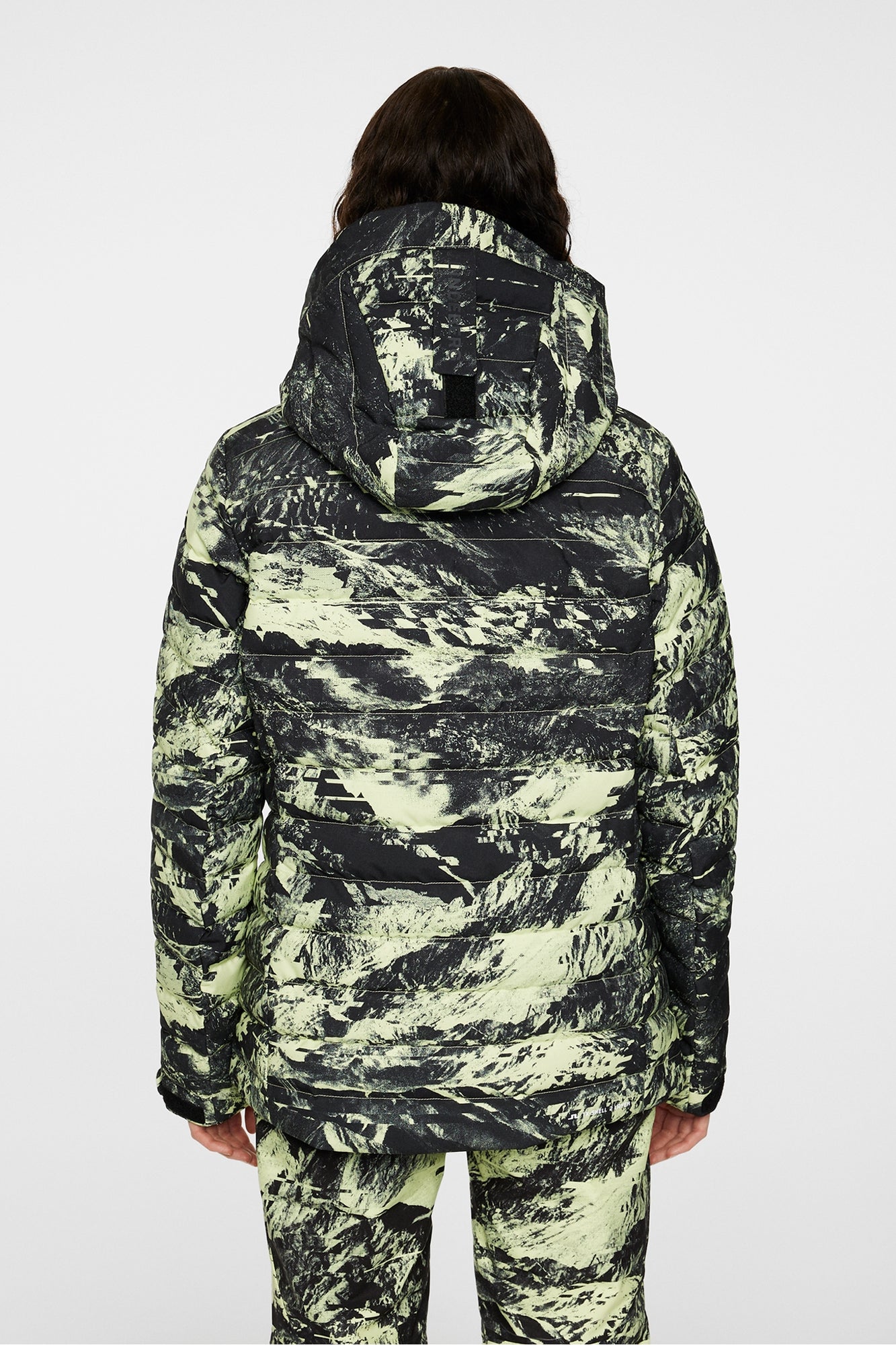 Women | Thermic Down Jacket Printed | Mountain Glitch Lime