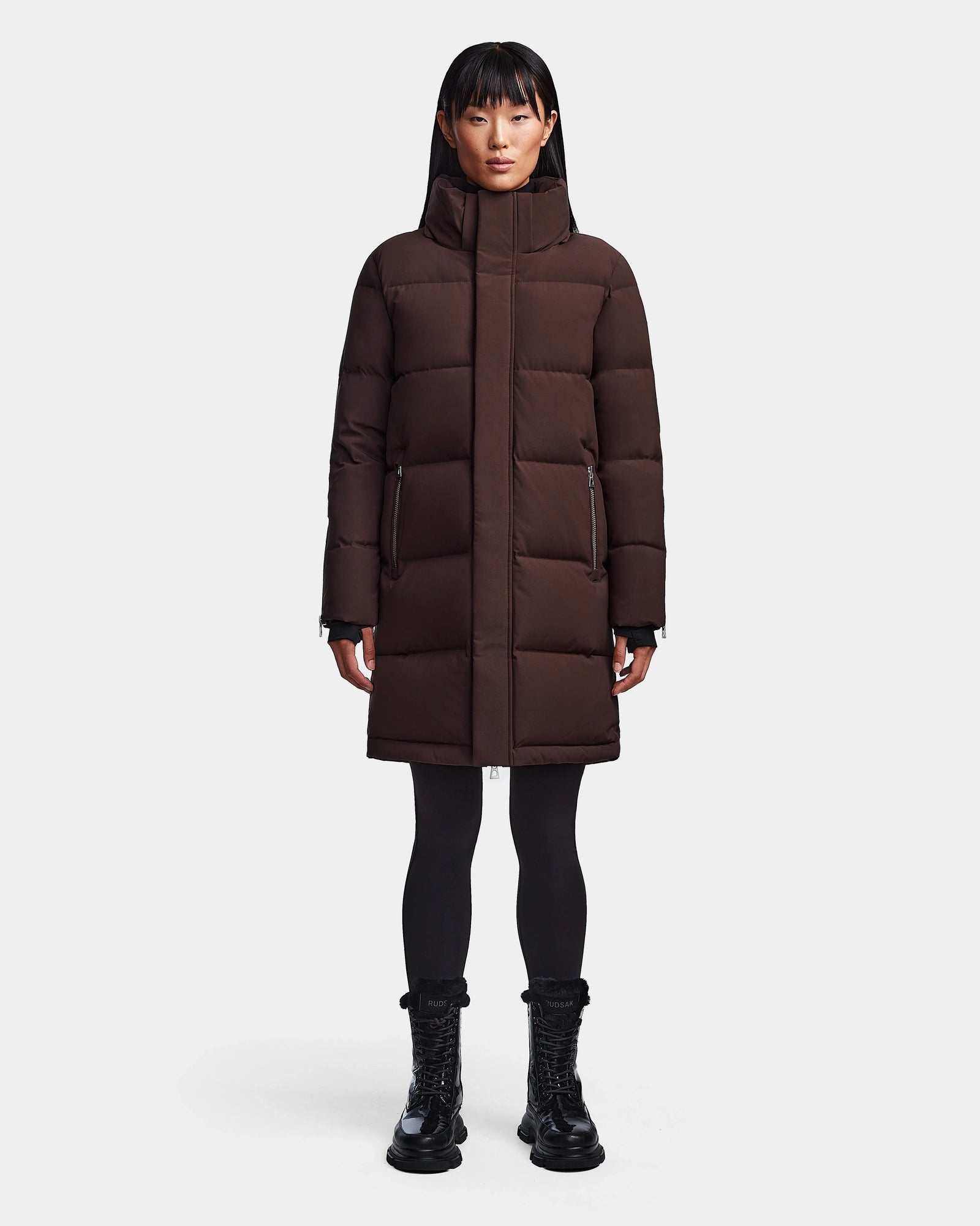 Women | JOELLE M Down Puffer | Chocolate