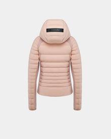 The Rudsak LENA - L124005 Soft Pink is a womens hooded down jacket, featuring a stylish quilted design for warmth and comfort.