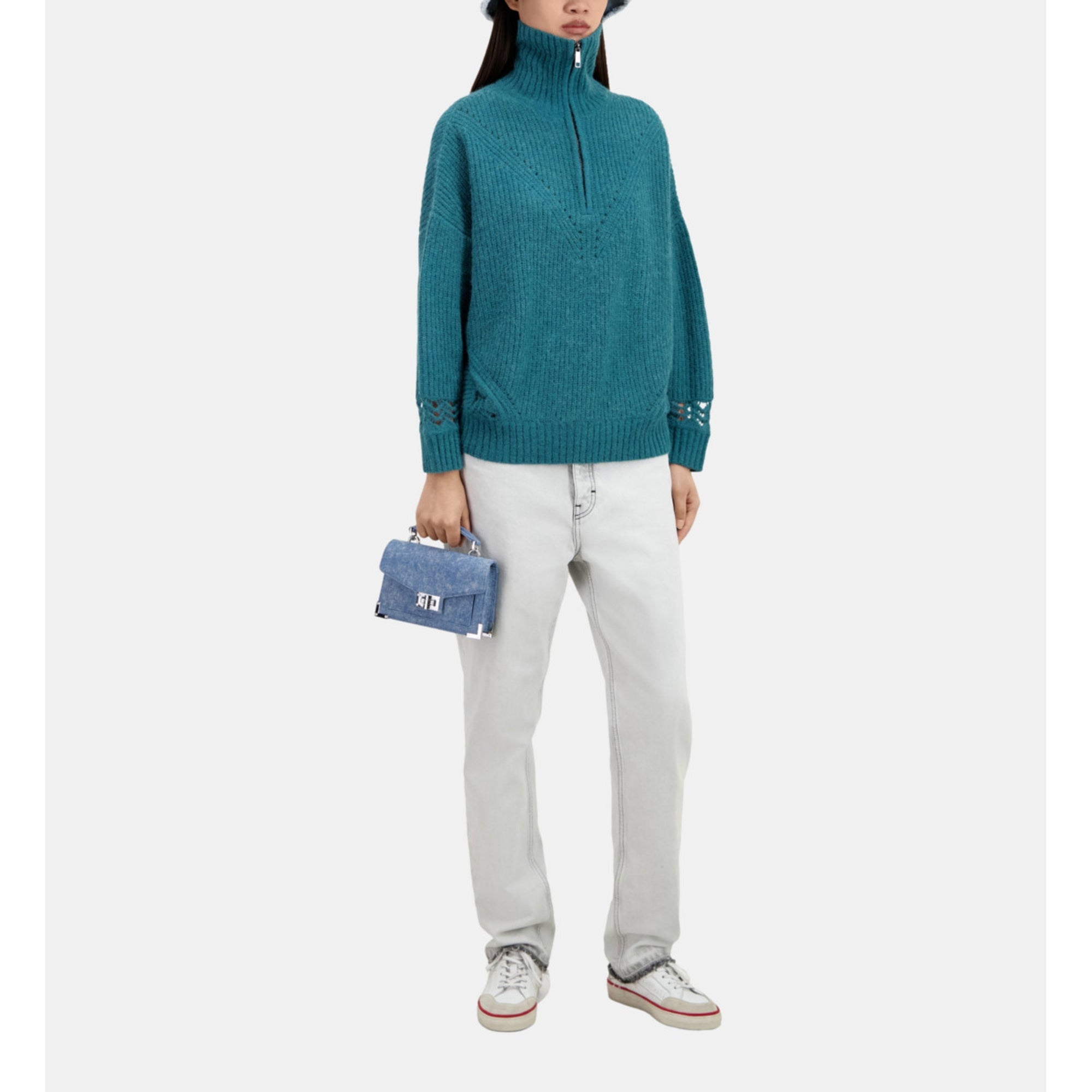 Wool-Blend Sweater | Women | Blue Petrol