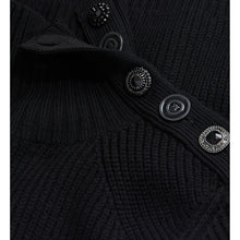 Wool Sweater With Bijou Buttons | Women | Black