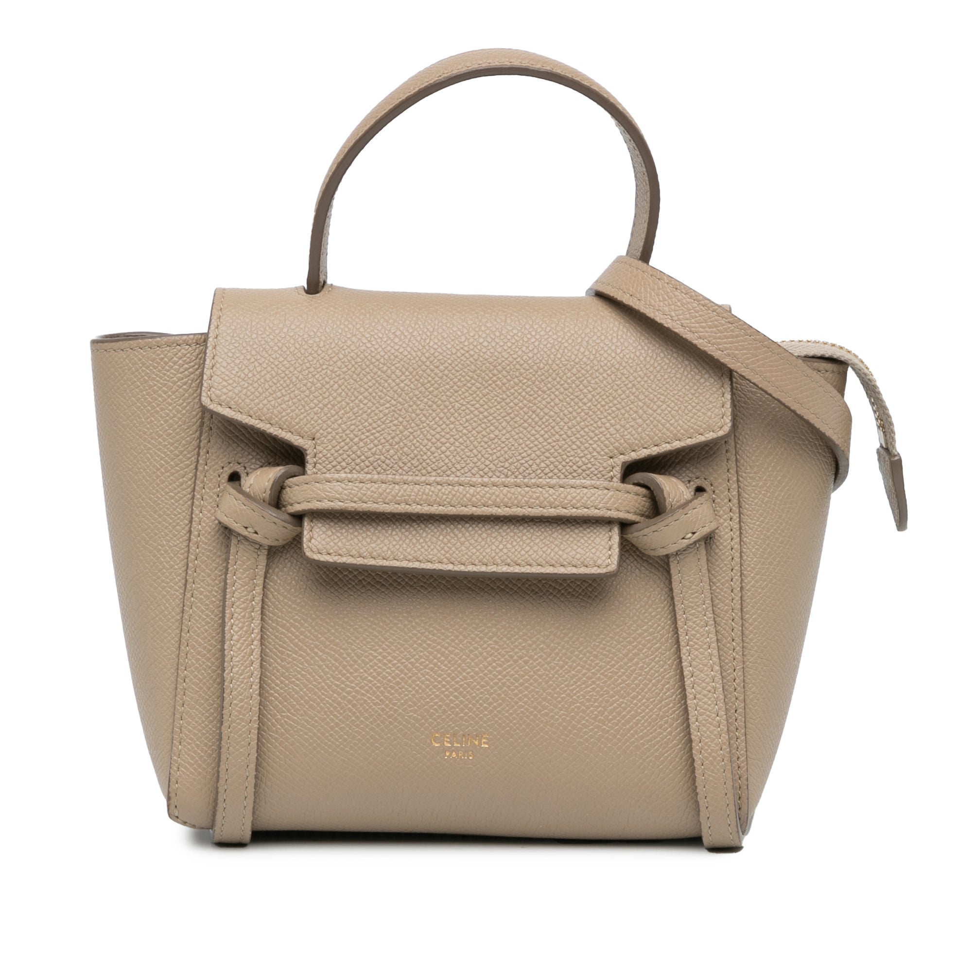 Celine | Pre-Owned Pico Grained Calfskin Belt Bag | Brown/Beige