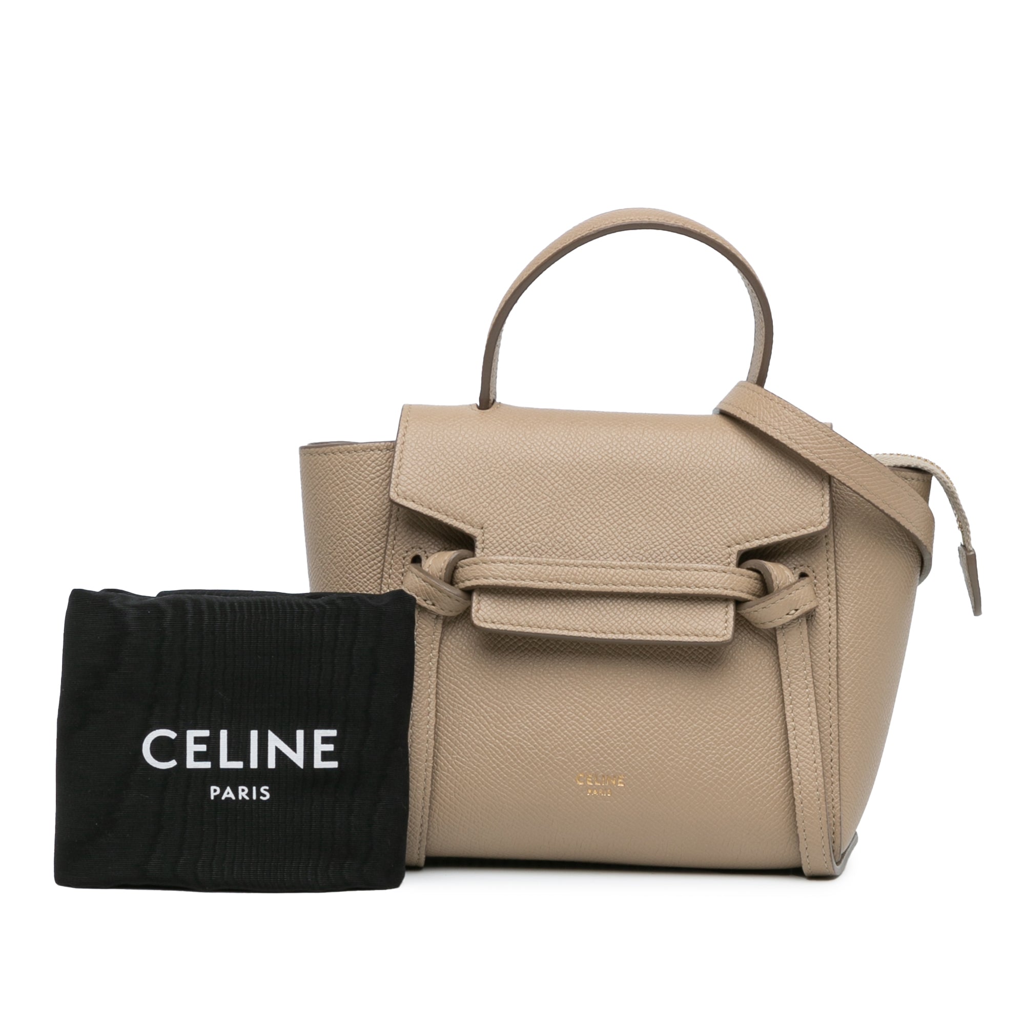 Celine | Pre-Owned Pico Grained Calfskin Belt Bag | Brown/Beige