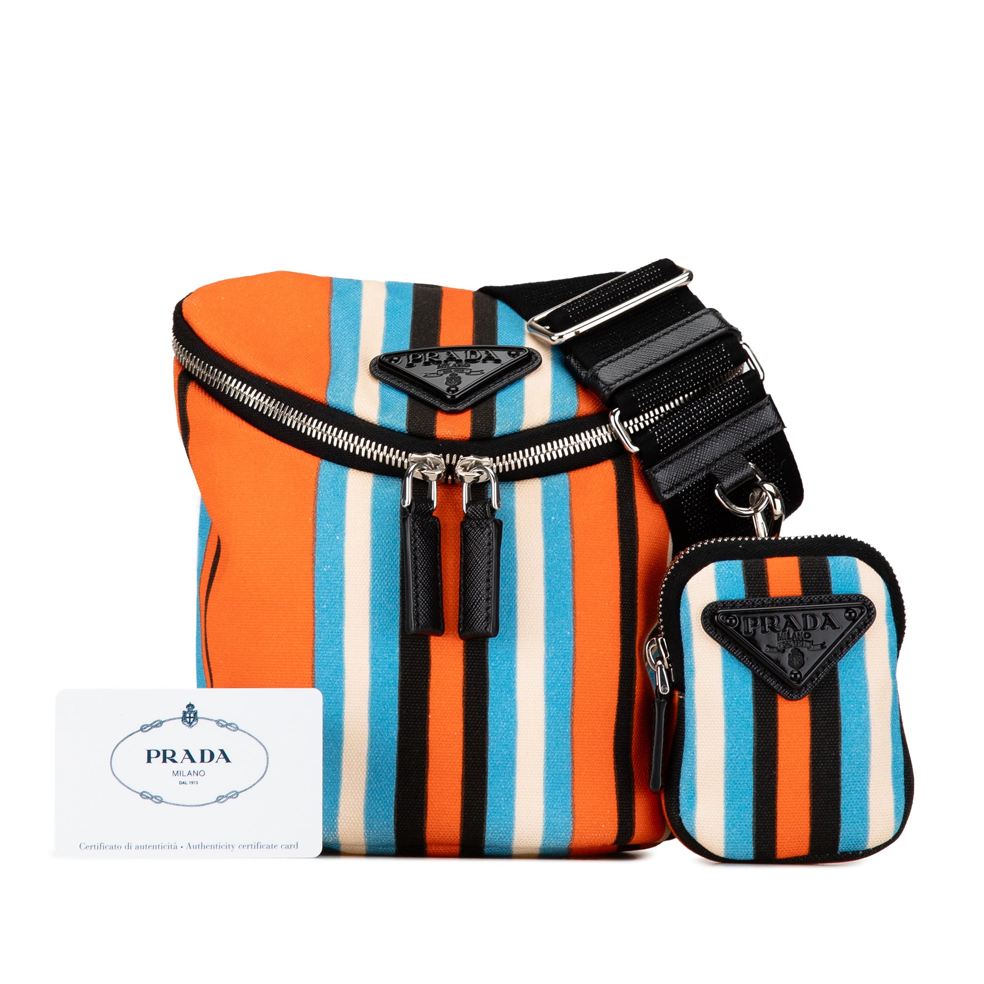Prada | Pre-Owned Canapa Baiadera Crossbody Bag | Orange