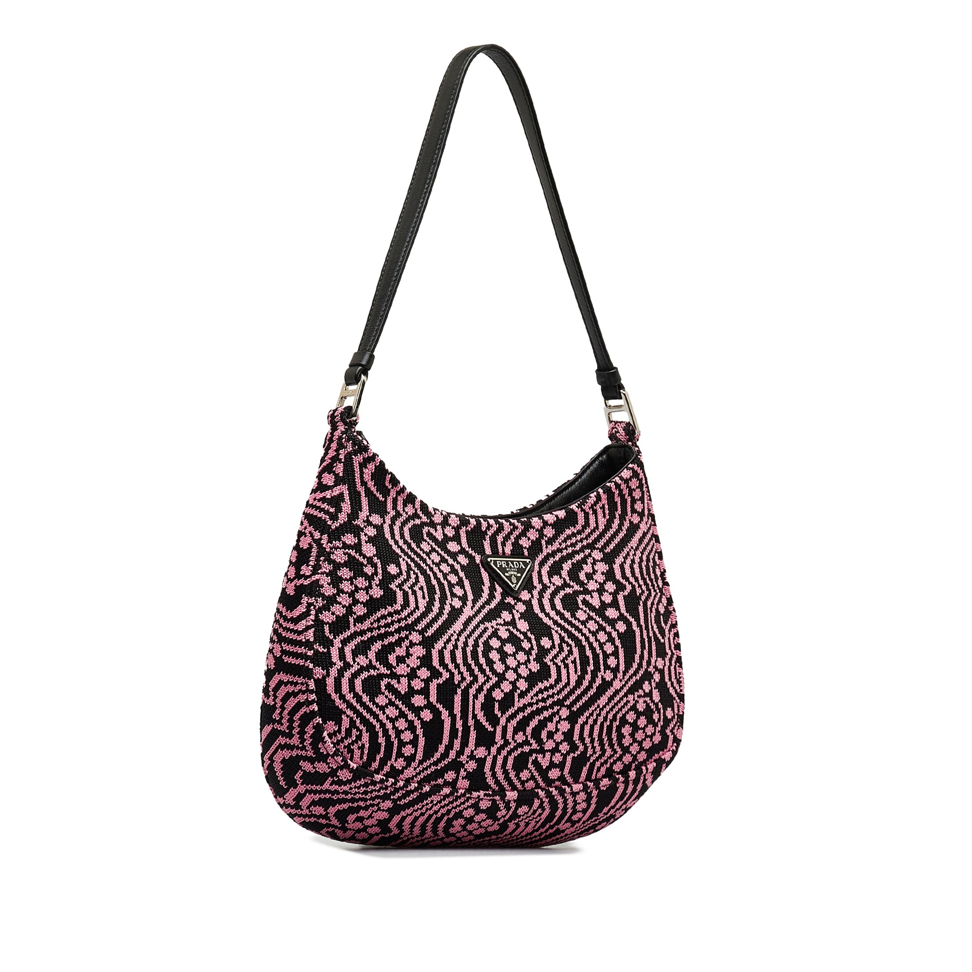 Prada | Pre-Owned Maglia Jacquard Knit Cleo Bag | Pink