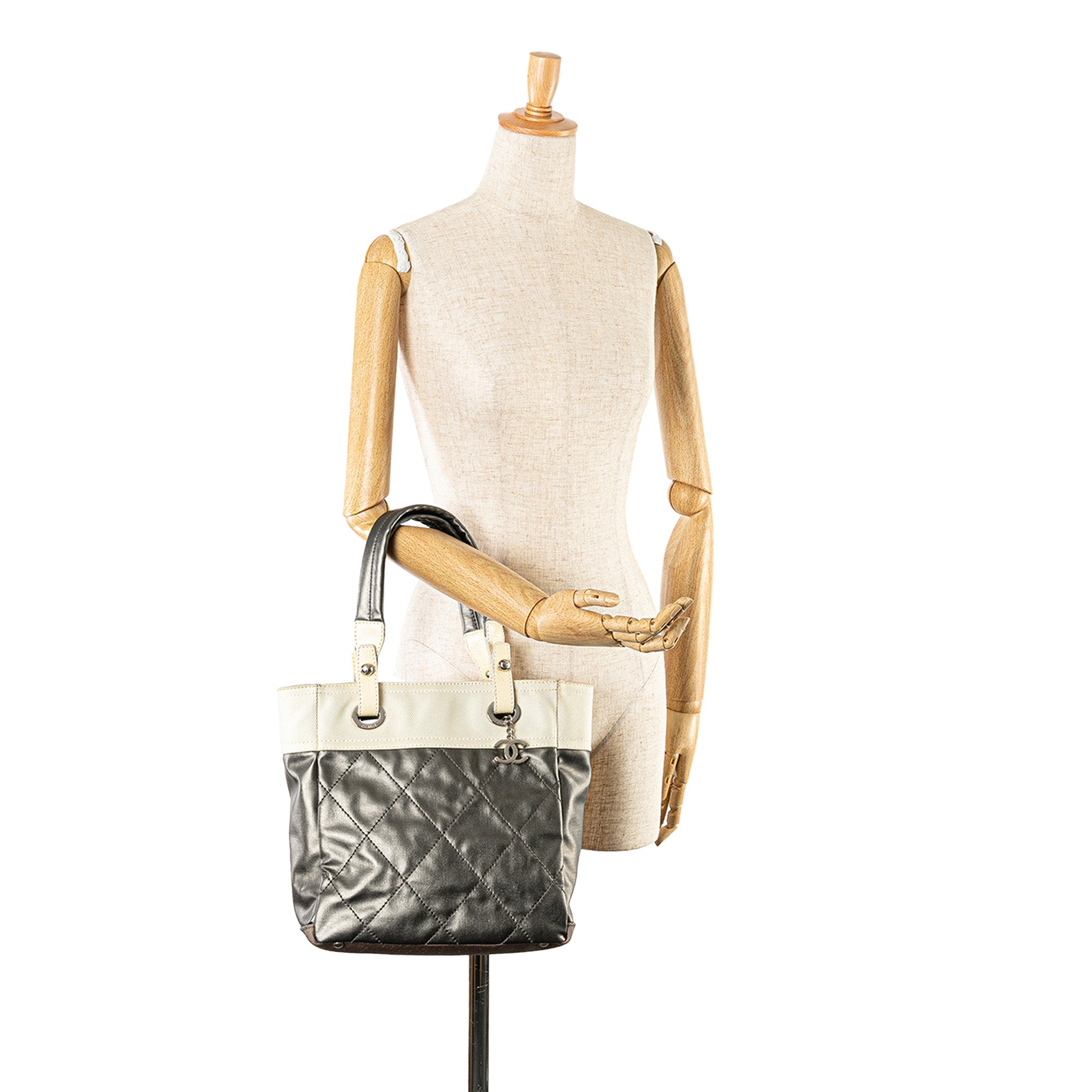 Chanel | Pre-Owned Small Bicolor Paris-Biarritz Tote | GrayWhite/Ivory