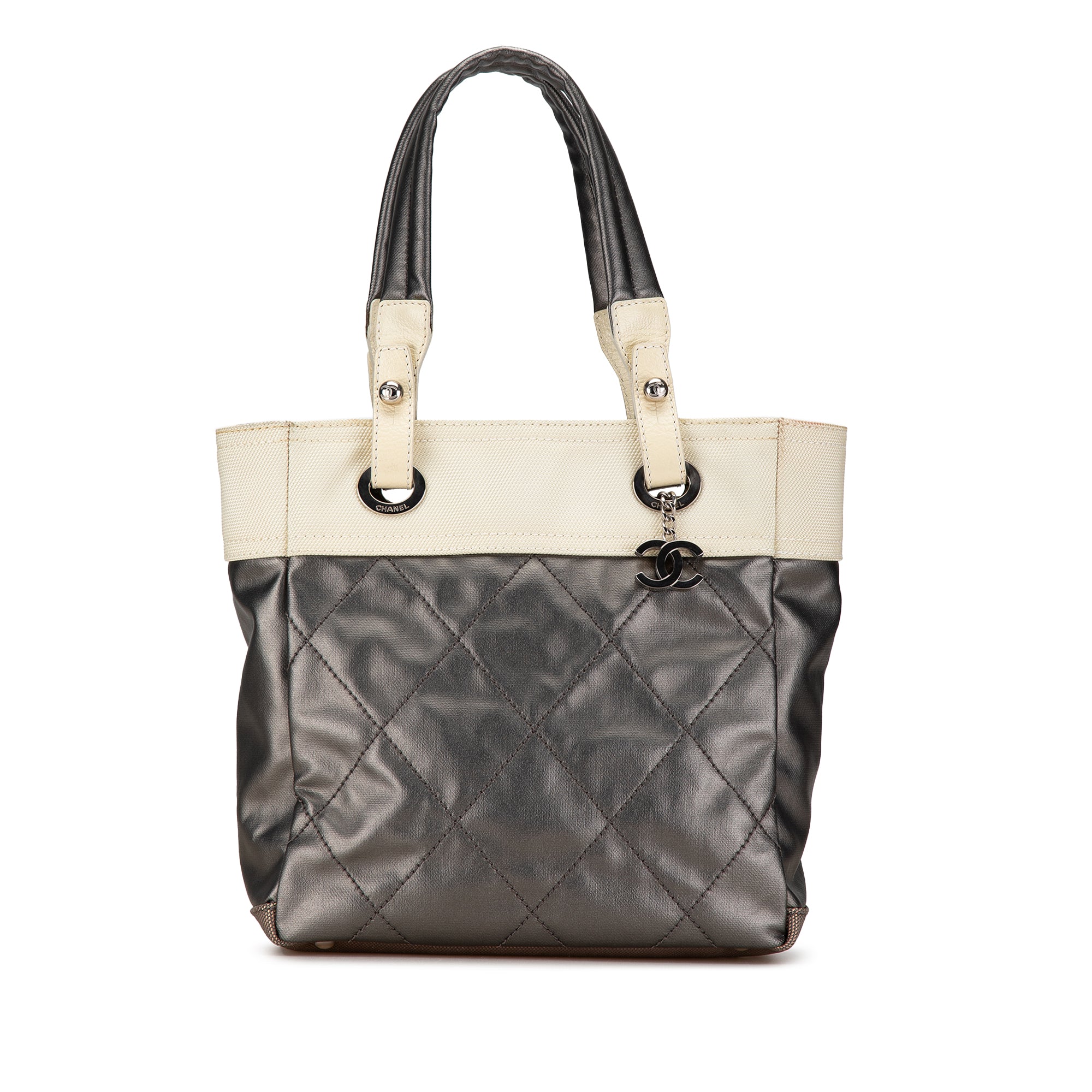 Chanel | Pre-Owned Small Bicolor Paris-Biarritz Tote | GrayWhite/Ivory
