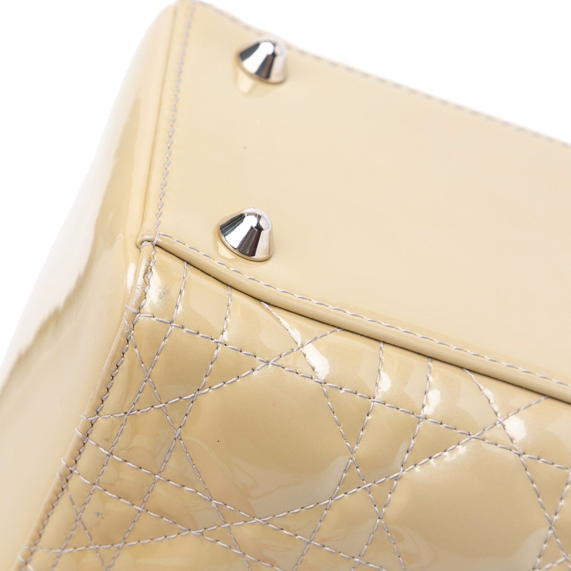 Dior | Pre-Owned Large Patent Cannage Lady | Tan