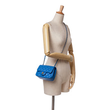 Chanel | Pre-Owned Mini Square Classic Lambskin Single Flap | Blue