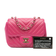 Chanel | Pre-Owned Mini Square Classic Chevron Lambskin Single Flap - I | Pink