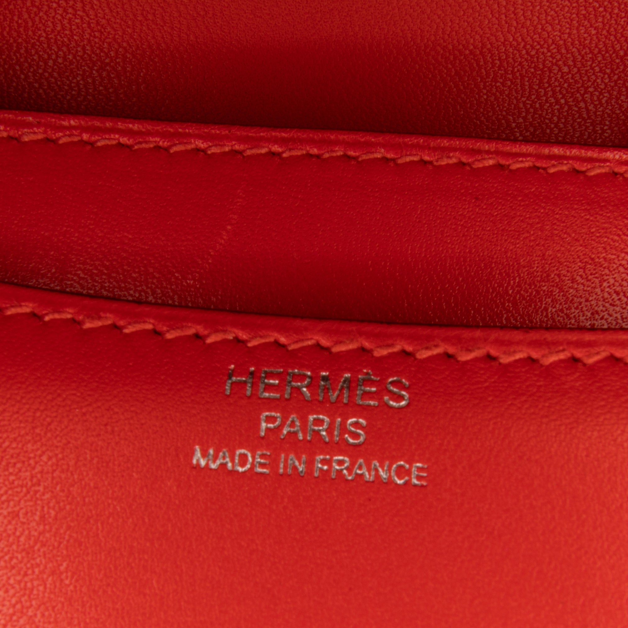 Hermes | Pre-Owned Mini Tadelakt Constance 18 with Golden Logo | Red