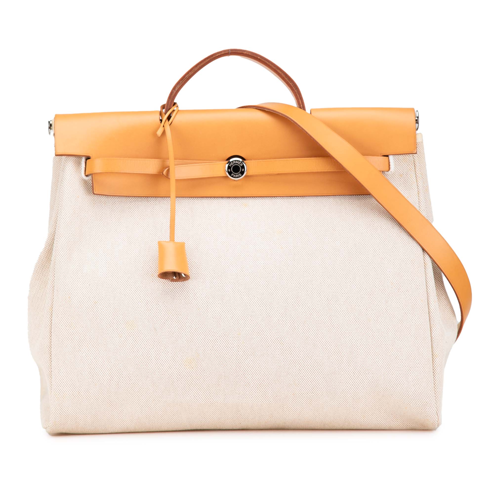 Hermes | Pre-Owned Toile Herbag MM | Brown/Beige