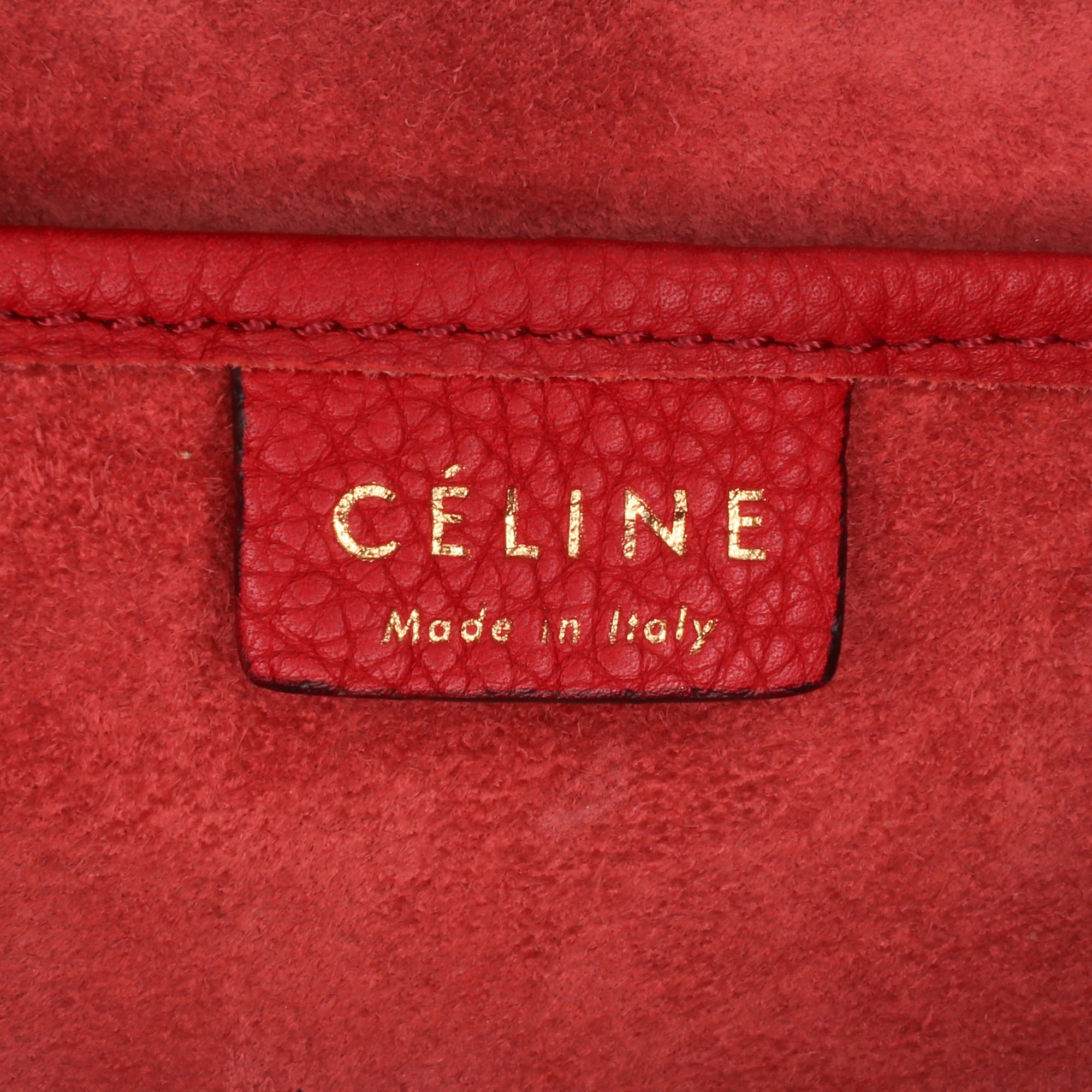 Celine | Pre-Owned Nano Leather Luggage Tote | Red