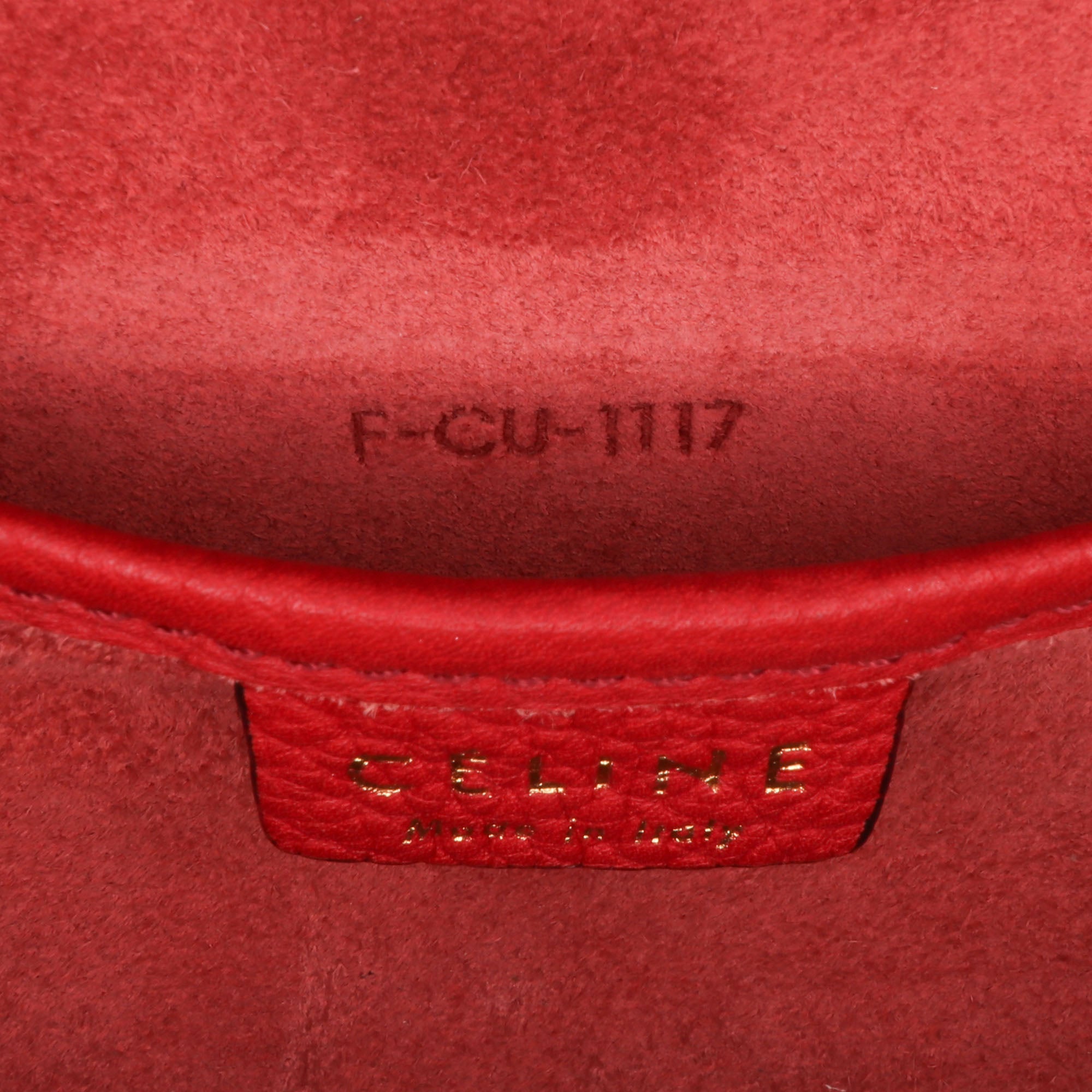 Celine | Pre-Owned Nano Leather Luggage Tote | Red
