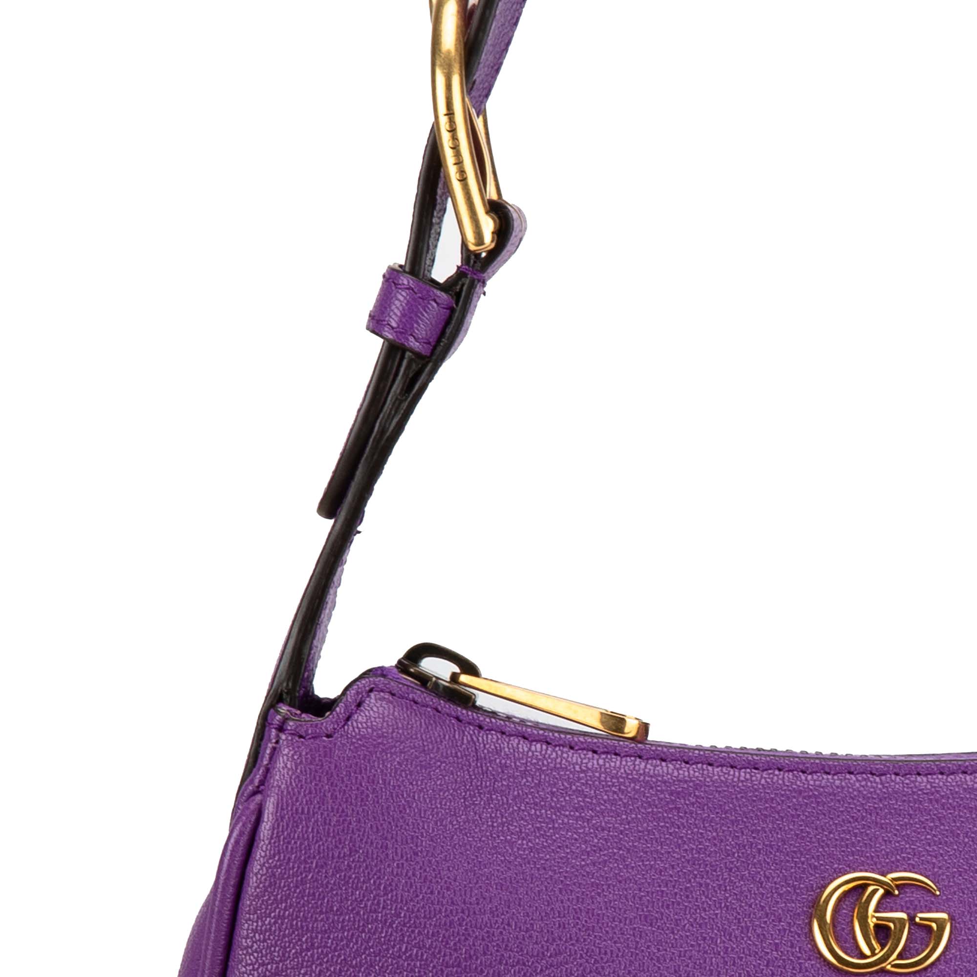 Gucci | Pre-Owned Mini Leather Aphrodite Shoulder Bag | Purple