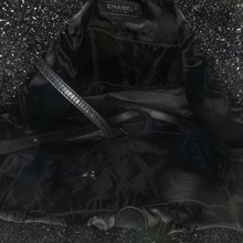 Chanel | Pre-Owned Large Quilted Knit Pluto Glitter Satchel | Black