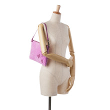 Bottega Veneta | Pre-Owned Intrecciato Butterfly Pochette Velvet Shoulder Bag | Purple