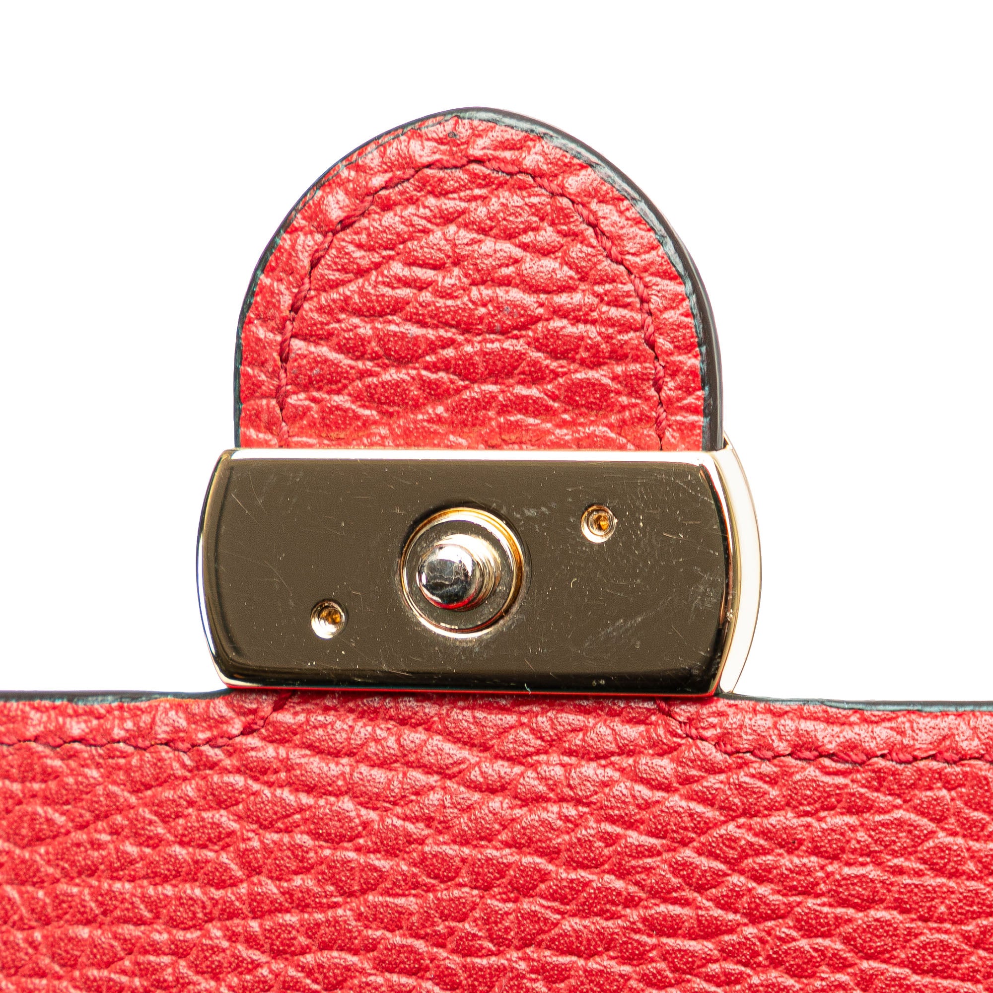 Gucci | Pre-Owned Leather Interlocking G Dollar Wallet on Chain | Red