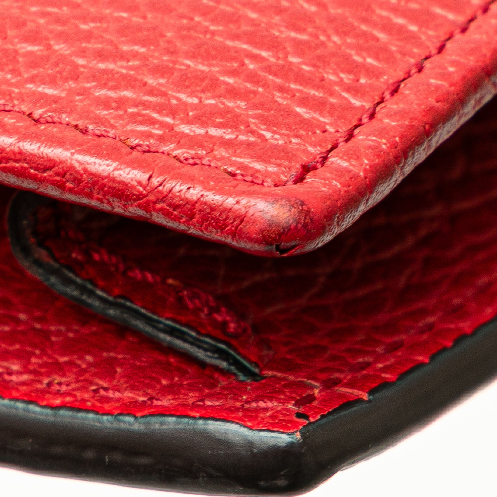 Gucci | Pre-Owned Leather Interlocking G Dollar Wallet on Chain | Red