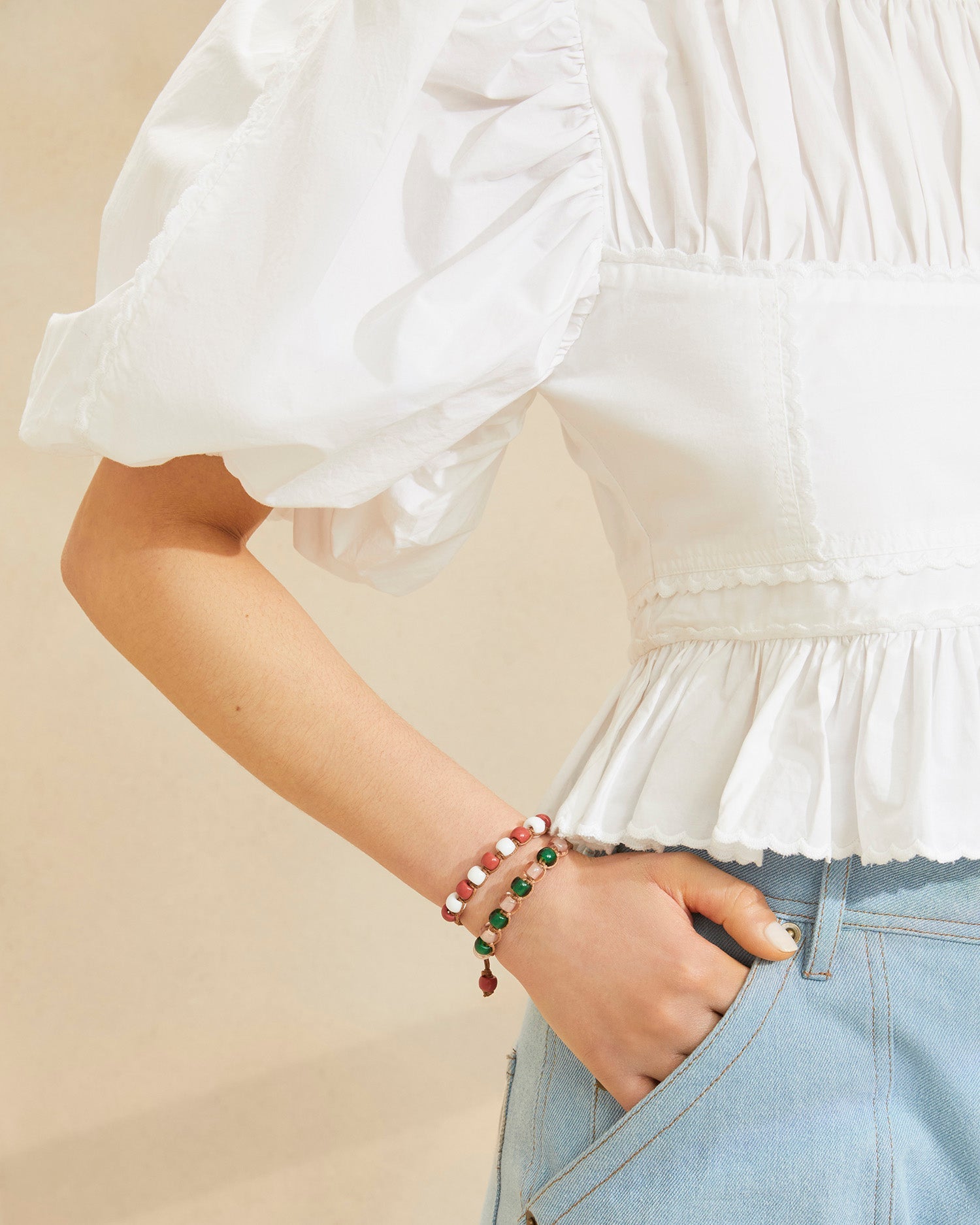 Zena Multi Beaded Bracelet Set | Pink Multi