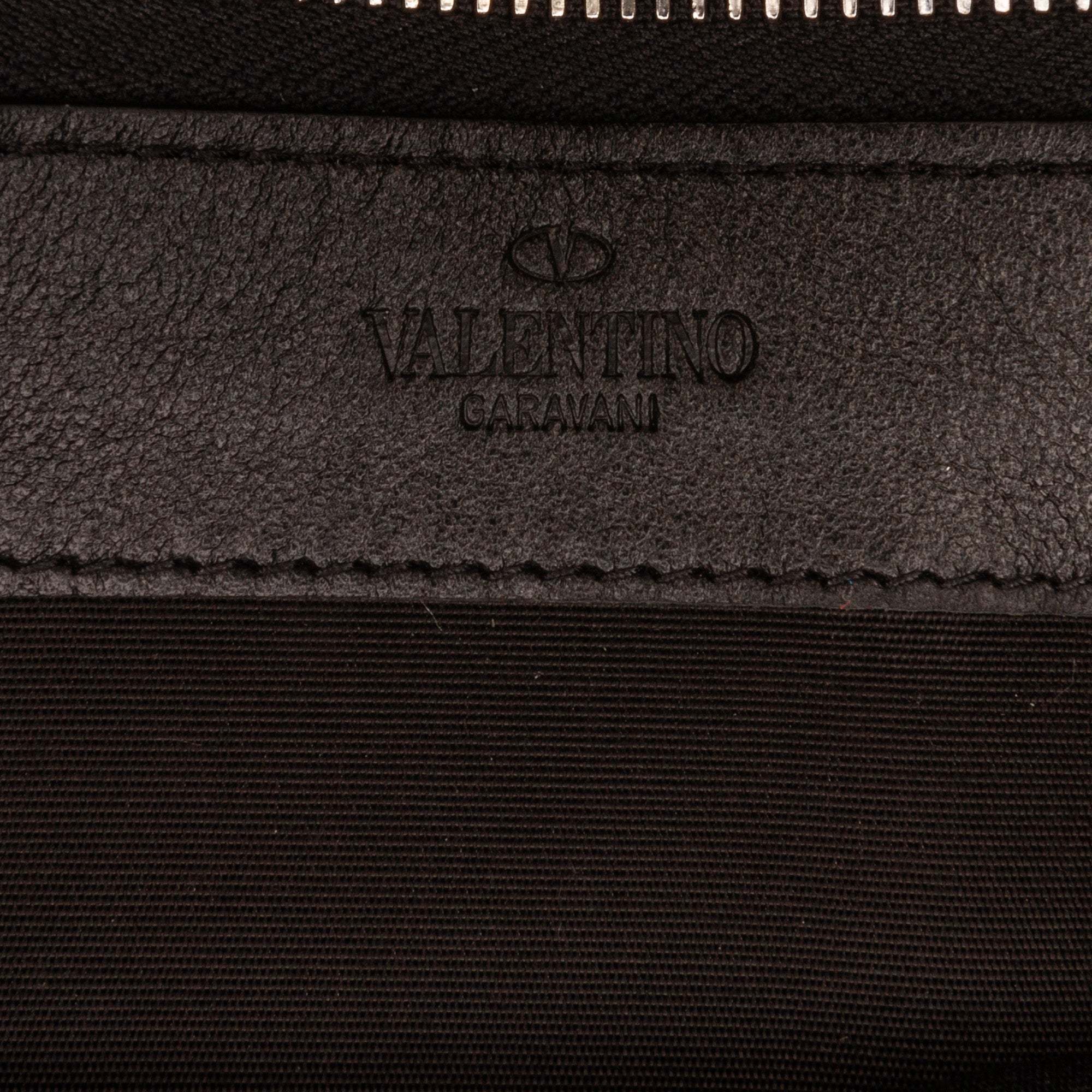 Valentino | Pre-Owned Studded Zip Around Wallet | Black