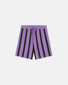 Mens | Walter Striped Terry-Knit Shorts | Stripe Dark Khaki Lilac