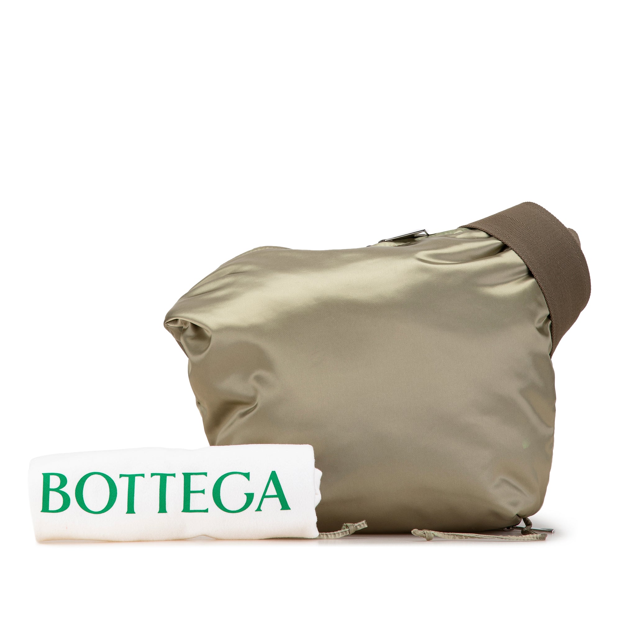 Bottega Veneta | Pre-Owned Satin Crossbody | Brown/Khaki