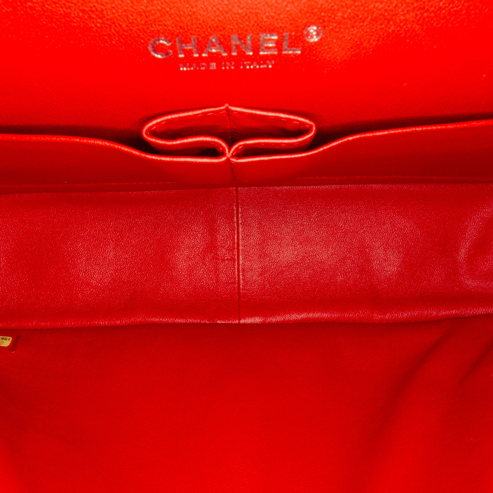Chanel | Pre-Owned Jumbo Classic Lambskin Double Flap | Orange/Dark Orange