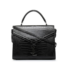 Saint Laurent | Pre-Owned Medium Crocodile Embossed Cassandra Top Handle Bag | Black