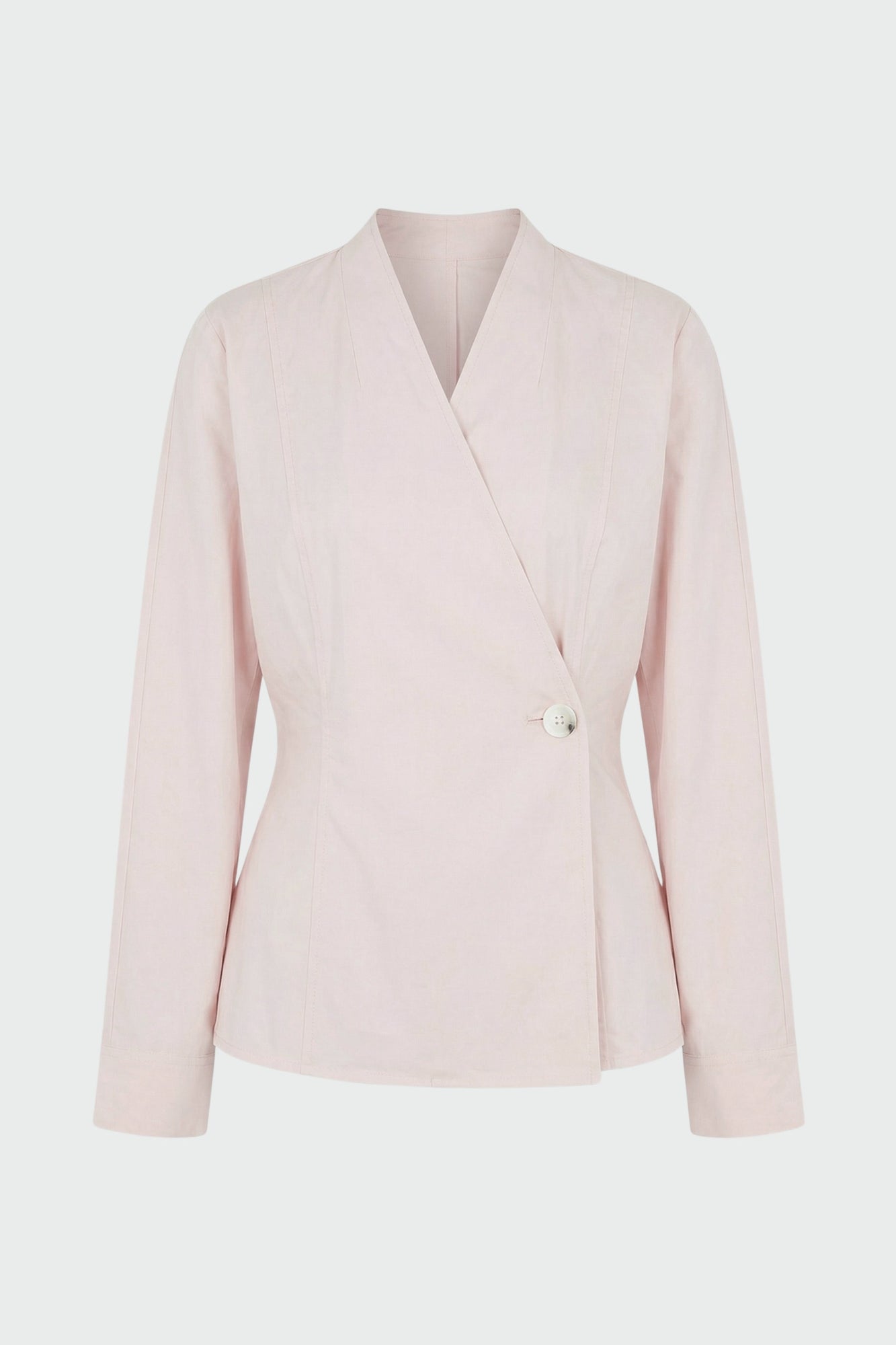 Mali | Zainab Sculpted Cotton Wrap Blouse in Size Small - Flat