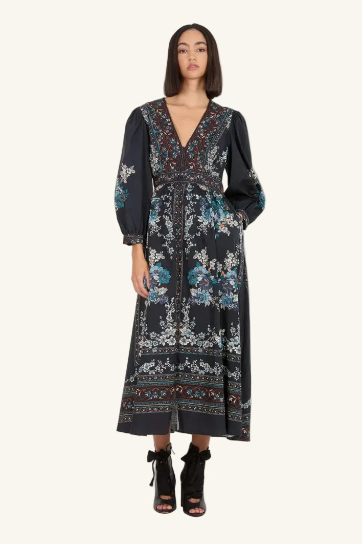 Zaria Dress | Dark Navy Floral