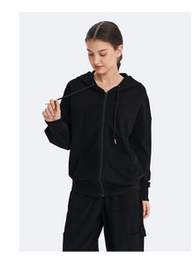 Zip Up Hoodie with Pockets | Black