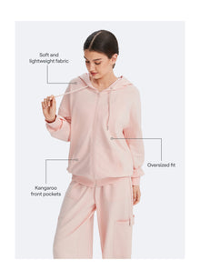 Zip Up Hoodie with Pockets | Marshmallow Pink