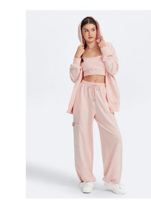 Zip Up Hoodie with Pockets | Marshmallow Pink