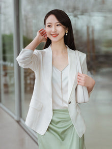 Slim Waist Blazer | White