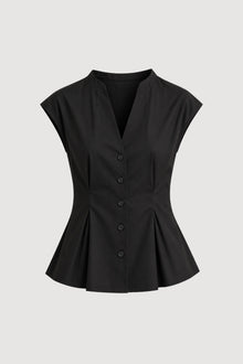 Arya | Acacia Cinch-Waist Sculpted Blouse in Size Small - Flat
