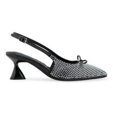 Janice Dress Slingback | Black Satin Satin