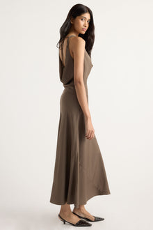 Arya | Anais Twist-Shoulder Cowl-Neck Dress in Size Small