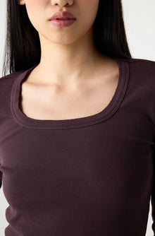 AMO Denim | Angelina Long Sleeve in Aubergine