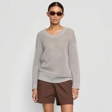 Archana Open Knit U-Neck Sweater | Dusty Grey