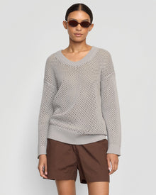 Vanessa | Archana Open Knit U-Neck Sweater in Size Small