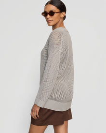 Vanessa | Archana Open Knit U-Neck Sweater in Size Small