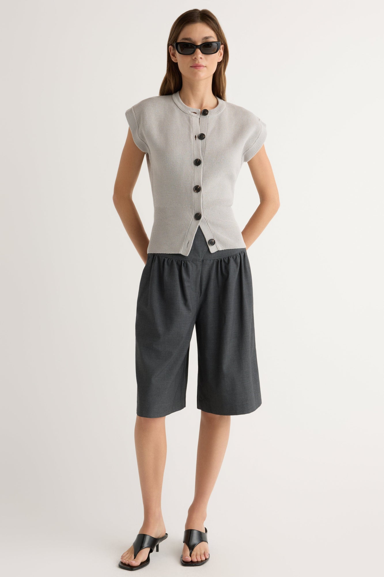 Renee | Arlen Suiting Bermuda Short in Size Extra Small
