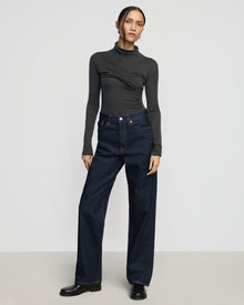 Charlotte | Aubree Front-Twist Tencel-Wool Tee in Size Small