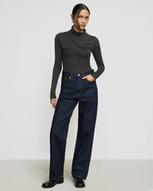 Charlotte | Aubree Front-Twist Tencel-Wool Tee in Size Small