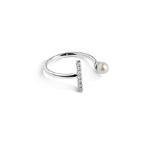 Archival Open Pearl Ring Vermeil White Gold